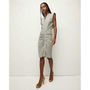 NWT Veronica Beard ruched striped shirt dress